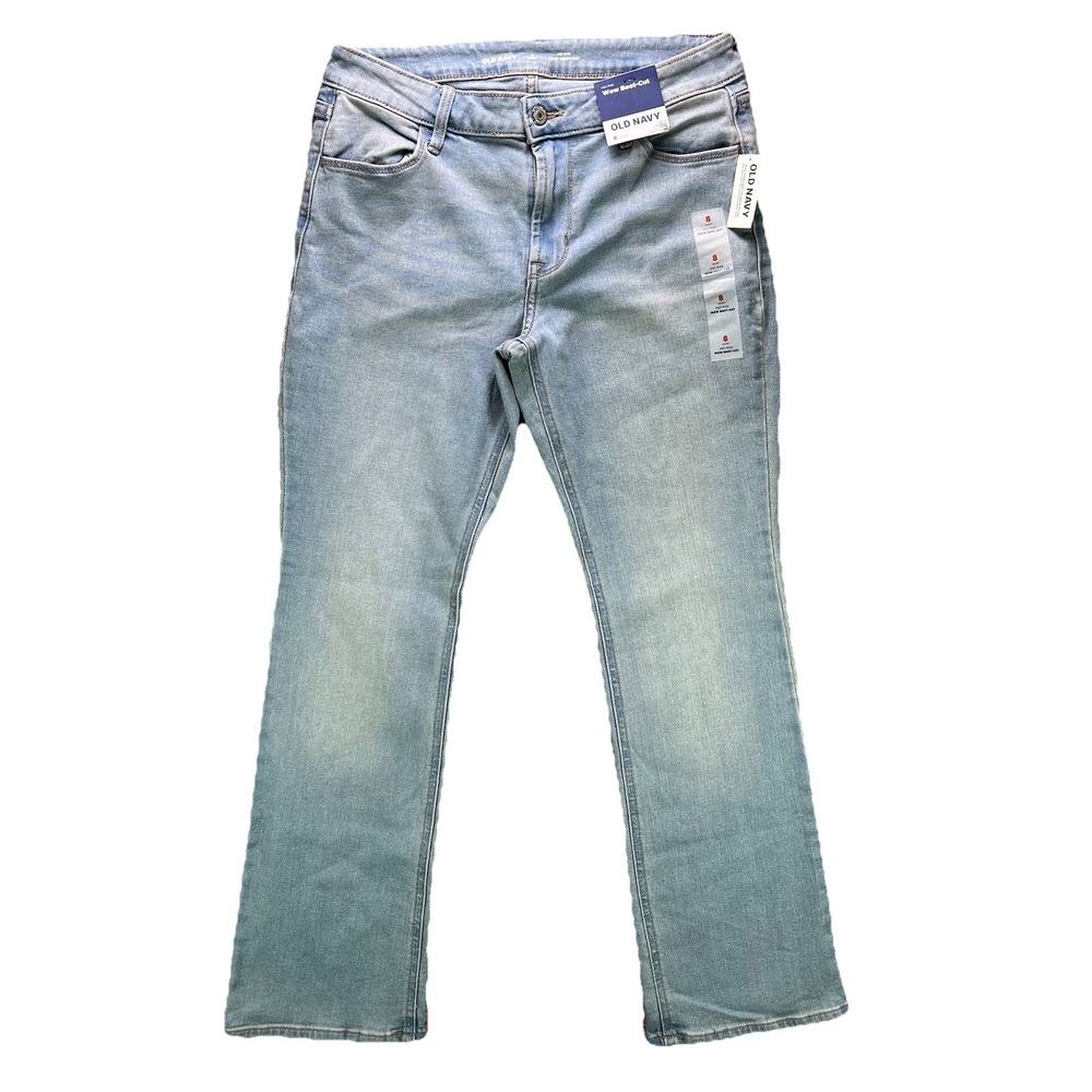 Old Navy Jeans Womens 8 Short Blue High Rise Wow Boot Cut Light Wash Denim NWT